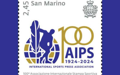 Sello postal homenaje a 100 años de AIPS