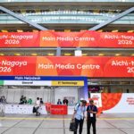 Entrada al Centro de Prensa Principal de Aichi-Nagoya 2026, ubicado en Nagoya Port Messe - Centro Internacional de Exposiciones de Nagoya (Foto de Nadine Alsheikh Hassan).